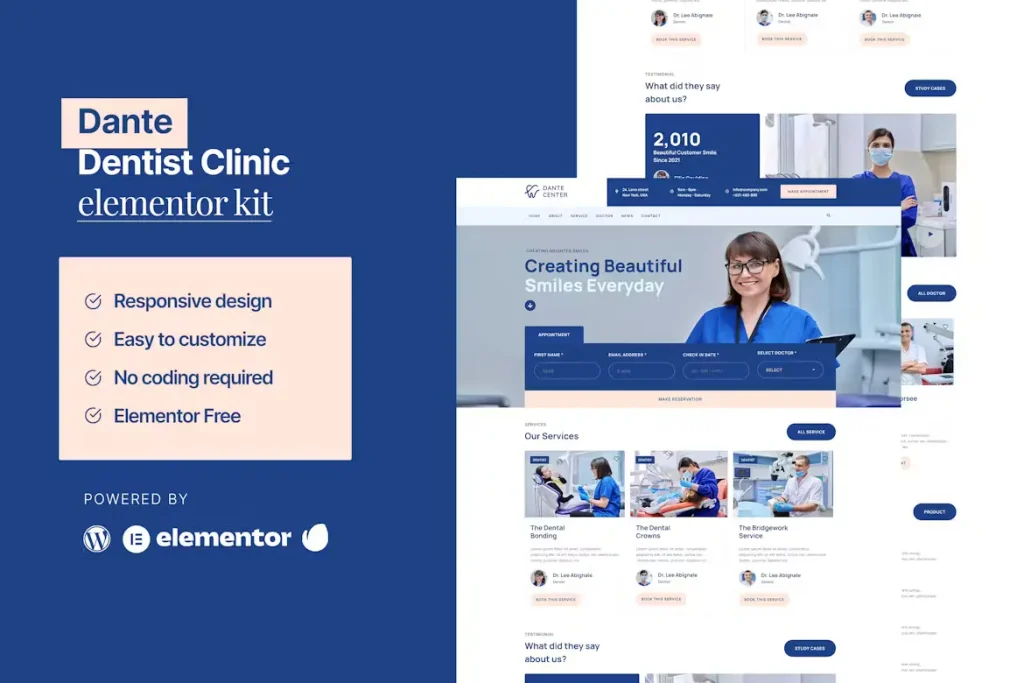 Dante - Dentist & Dental Clinic website design theme template